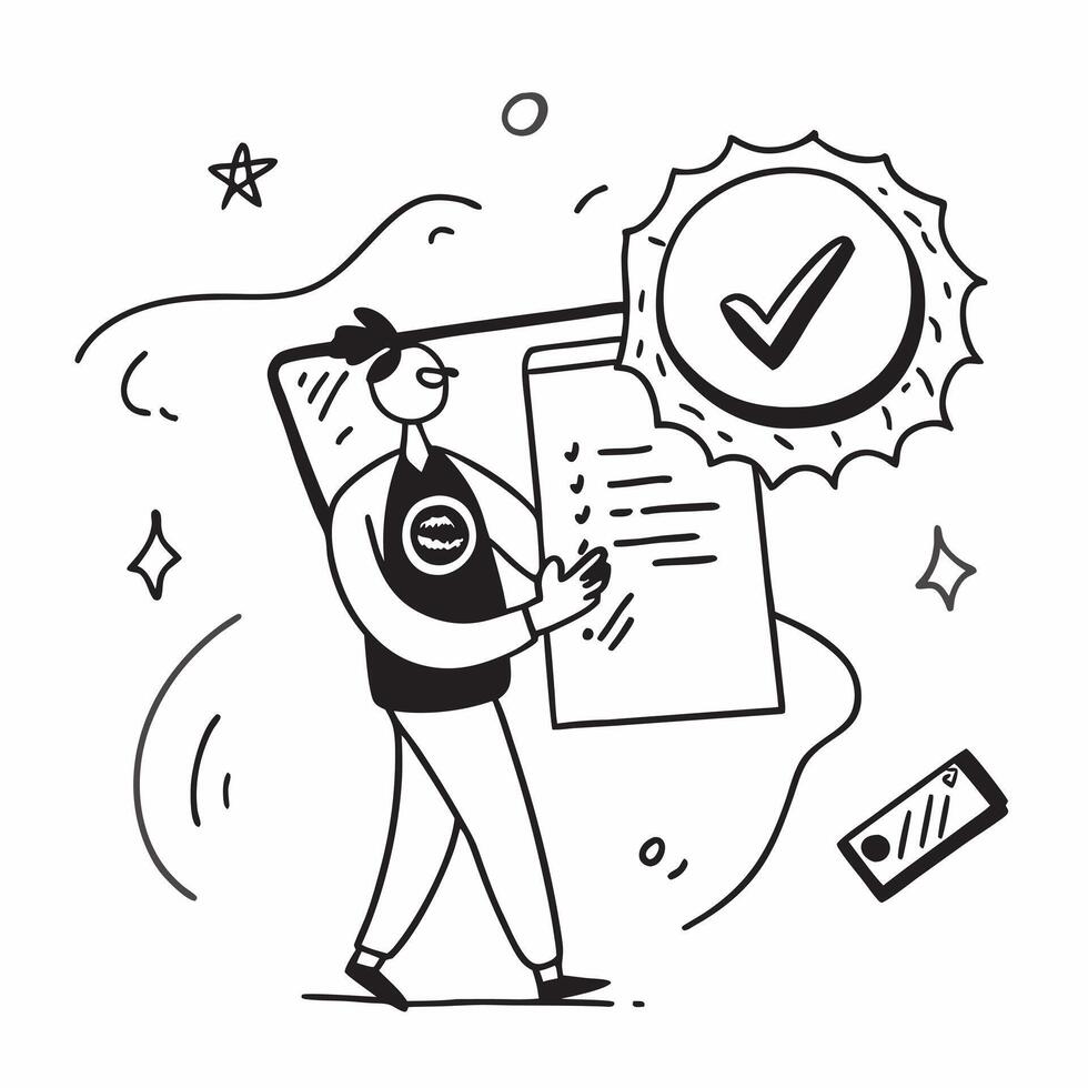 Quality Assurance Specialist with Shield and Certificate concept as An image of a quality assurance specialist with a shield and certificate set against a dreamy background offerin Cleans vector