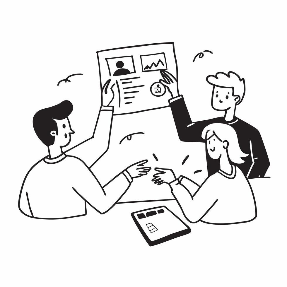 Project team presenting their findings in a business meeting concept as A illustration of a project team presenting their findings in a business meeting featuring a 3 color Cleans Set 2 vector