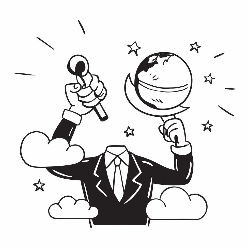 President with World and Scepter concept as An image of a president with the world and scepter set against a whimsical background offering ample space for text or graphics symboliz Cleans vector