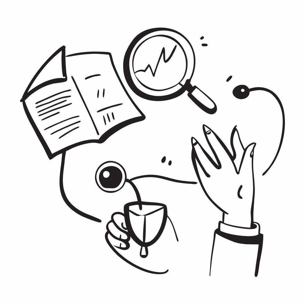 Person with Stethoscope and Medical Chart for Health Service concept as A person holding a stethoscope and medical chart set against a blank background providing space for text or Cleans vector