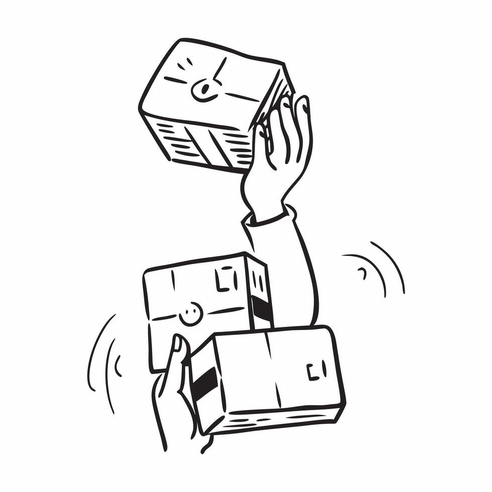 Person with Packages and Timely Delivery Service concept as A person handling packages symbolizing timely delivery service set against a Cleans background offering space for text or Cleans vector
