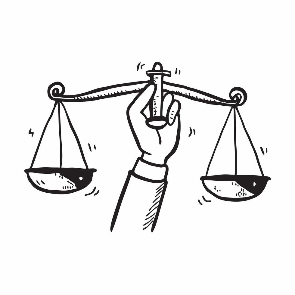 Person with Money Scales concept as A person holding scales balanced with money set against a blank background providing space for text or graphics symbolizing financial balance an Cleans vector