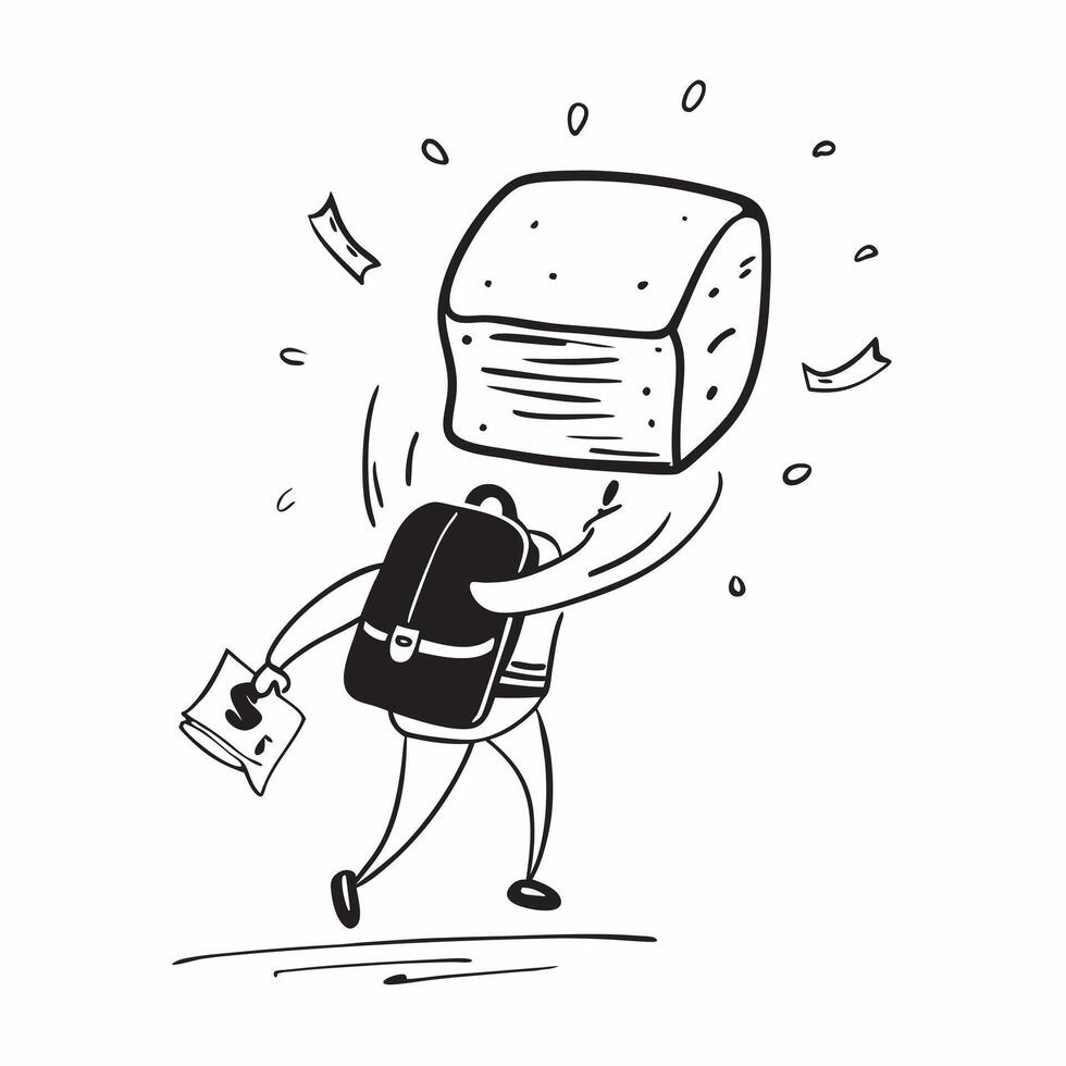 Person with Money Backpack concept as A person with a backpack overflowing with money set against a blank background with ample space for text or design elements symbolizing wealth Cleans vector
