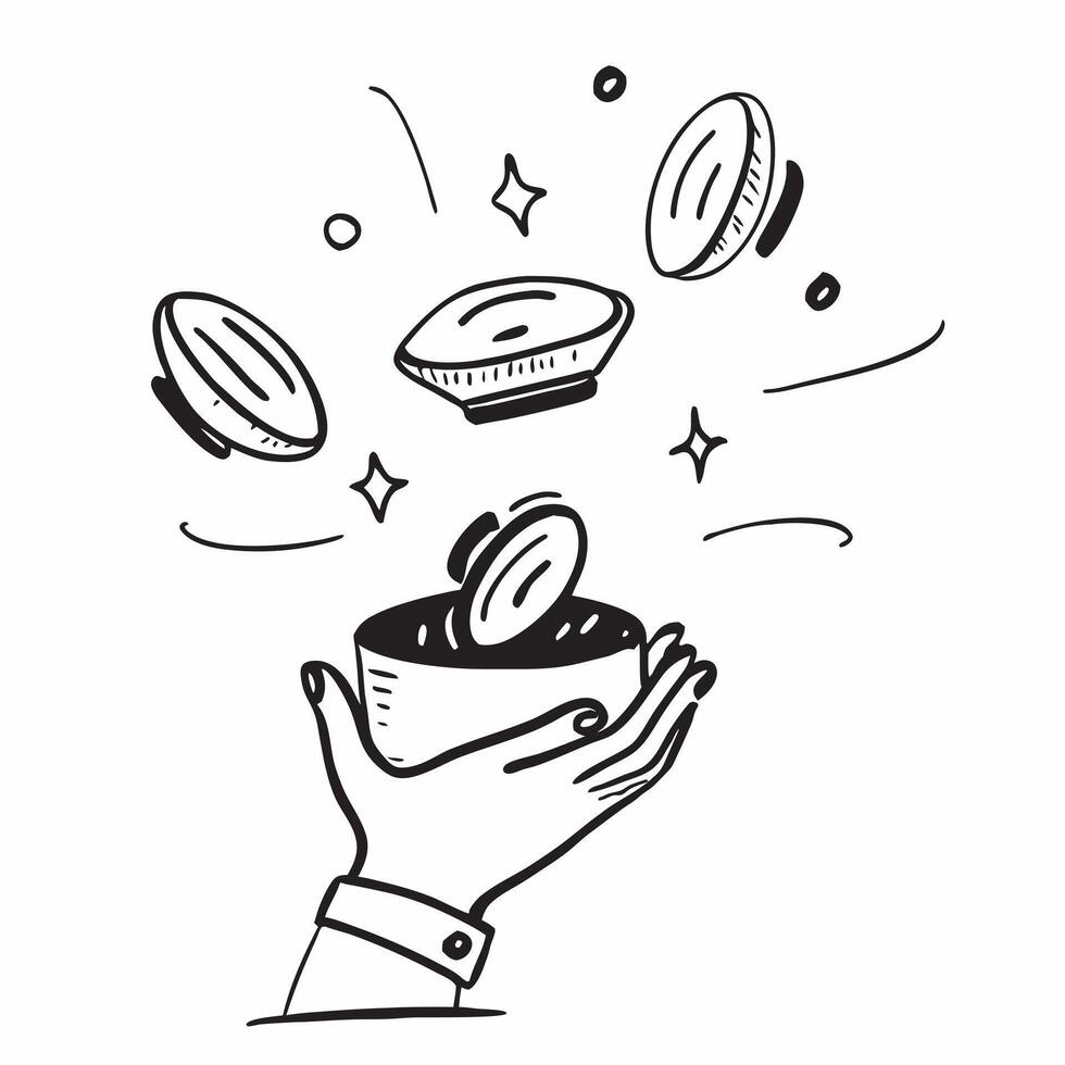 Person with Magic Oven and Floating Dishes concept as A person holding a magic oven with floating dishes set against a blank background offering space for text or graphics symboliz Cleans vector