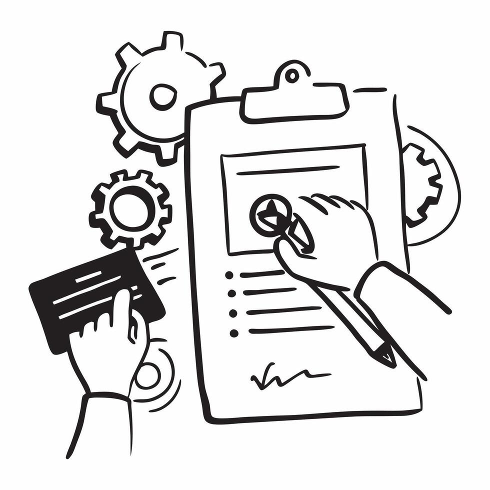 Person with Clipboard and Tools for Maintenance Service concept as A person holding a clipboard and tools set against a Cleans background offering space for text or graphics symboli Cleans Set 3 vector