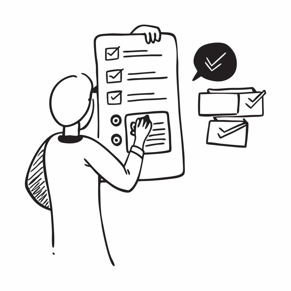 Person with Clipboard and Reliable Service Coordination concept as A person holding a clipboard ensuring reliable service coordination set against a Cleans background offering space Cleans vector