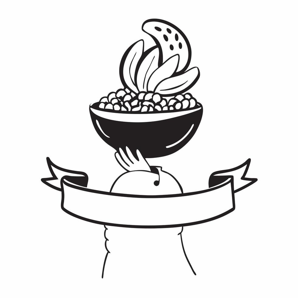 Person with a roasted squash and serving spoon overlay symbolizing Thanksgiving side dishes with copy space concept as A person intertwined with roasted squash and a serving spoon Cleans vector