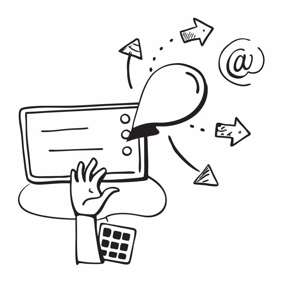 Person with a laptop and pay per click PPC icons overlay symbolizing PPC marketing with copy space concept as A person intertwined with a laptop and PPC icons representing the str Cleans vector