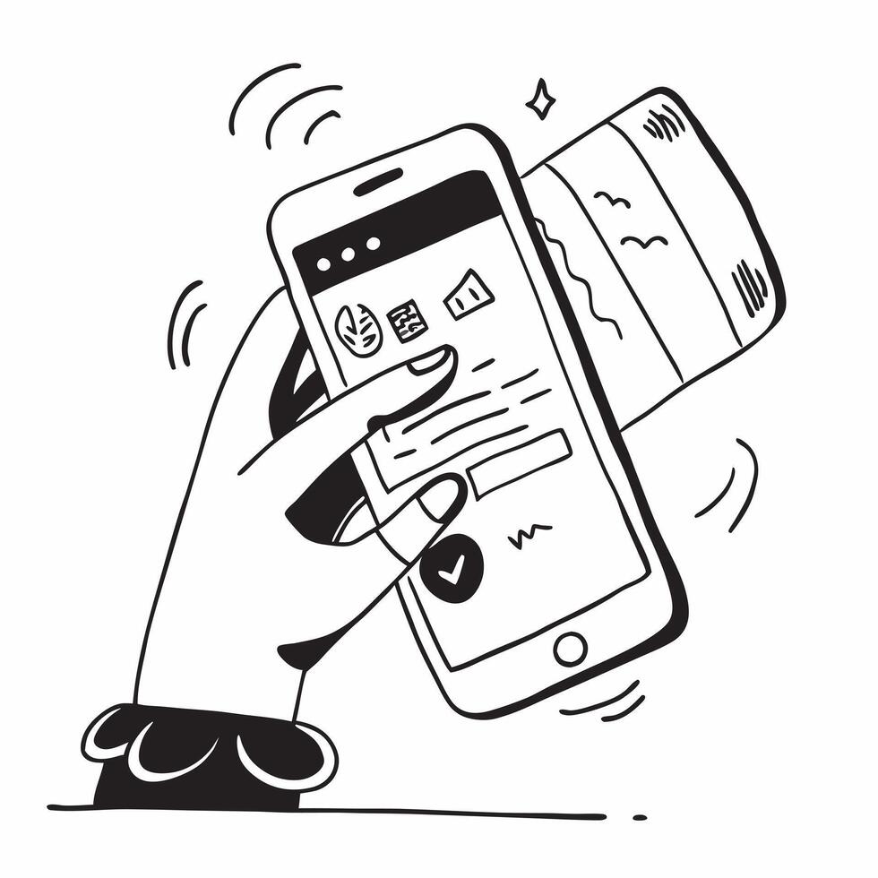 Person Using Savings App for Emergency Fund concept as A person using a savings app for managing an emergency fund on their smartphone with a Cleans background providing ample space Cleans vector