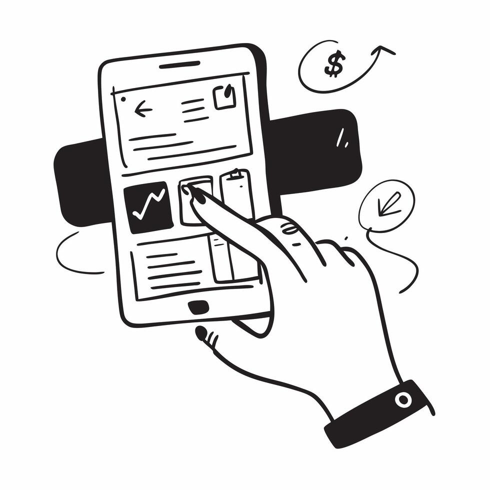 Person Using Personal Finance App for Goal Tracking concept as A person using a personal finance app for tracking financial goals on their smartphone with a Cleans background provid Cleans vector