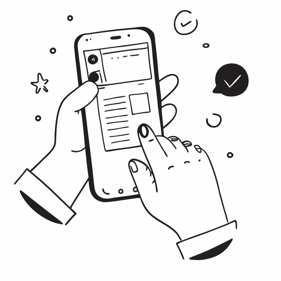 Person Using Personal Finance App for Expense Management concept as A person using a personal finance app for expense management on their smartphone with a Cleans background providi Cleans vector