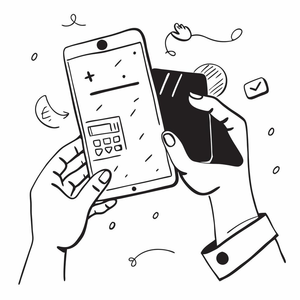 Person Using Savings App for Financial Growth concept as A person using a savings app for tracking financial growth on their smartphone with a Cleans background providing ample spac Cleans vector