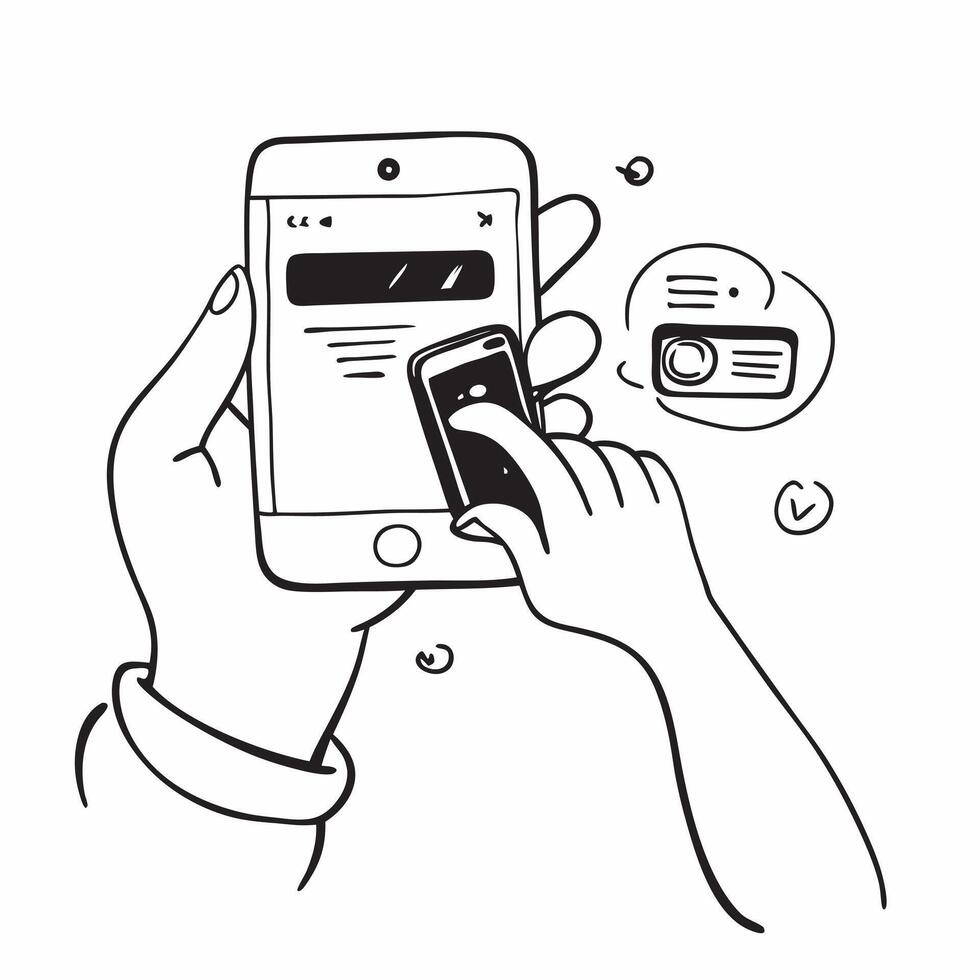 Person Using Mobile Banking App concept as A person using a mobile banking app on their smartphone set against a plain background to provide ample copy space for text or design ele Cleans vector