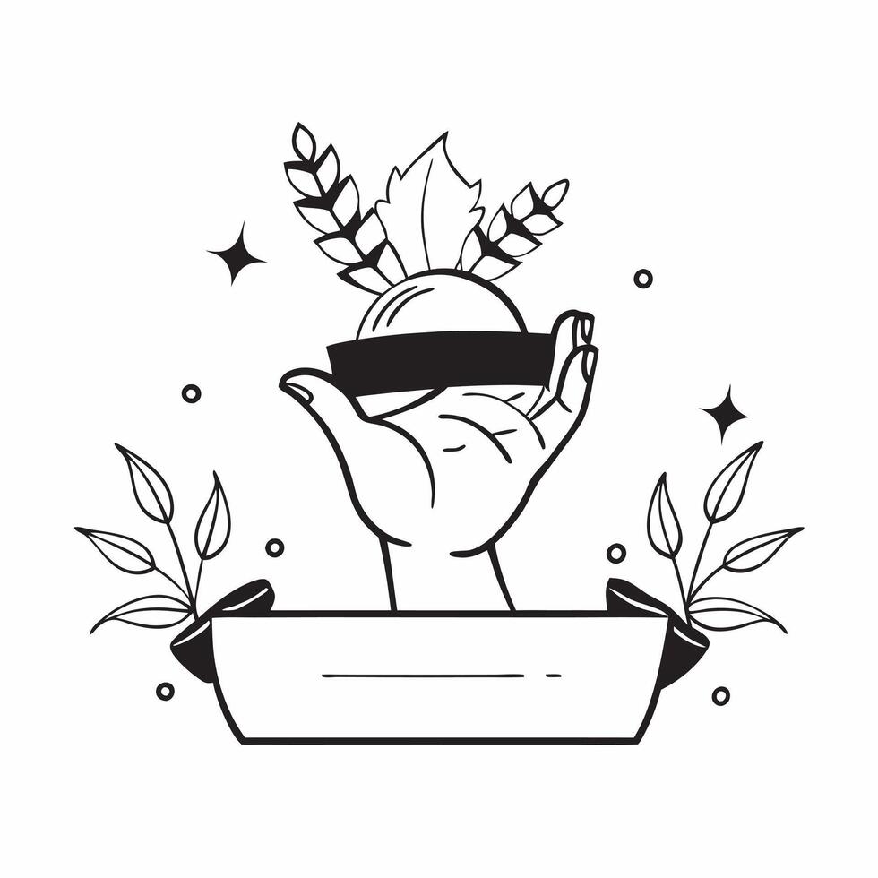 Person holding a Pilgrim hat and autumn leaves with copy space concept as A person holding a Pilgrim hat and autumn leaves symbolizing Thanksgiving tradition with ample blank spac Cleans Set 2 vector