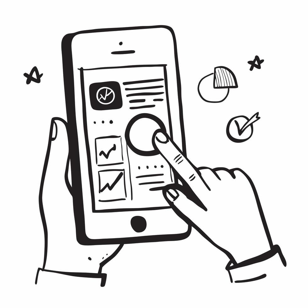 Person Checking Credit Score on Phone concept as A person checking their credit score on a mobile finance app with a Cleans background offering space for text or graphics symbolizin Cleans vector