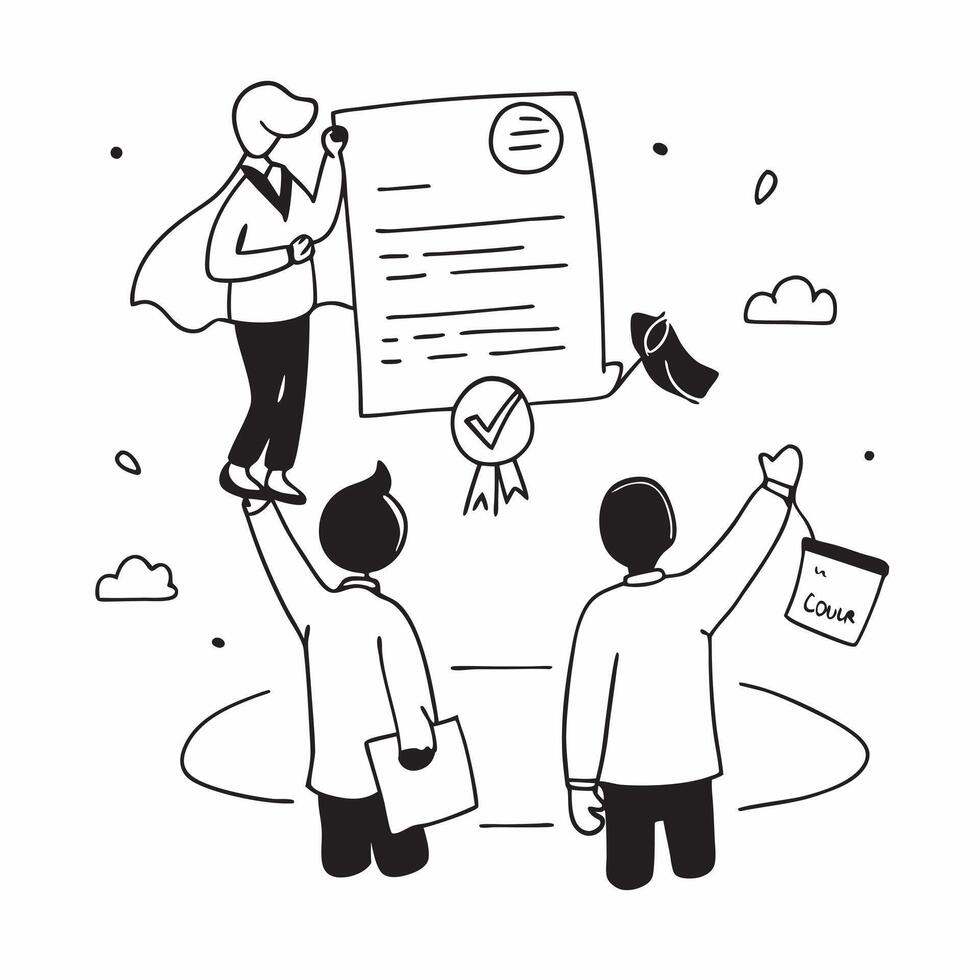 People with Medals and Whiteboards concept as Business professionals wearing medals and writing on whiteboards set against a dreamy background offering ample space for text or grap Cleans vector