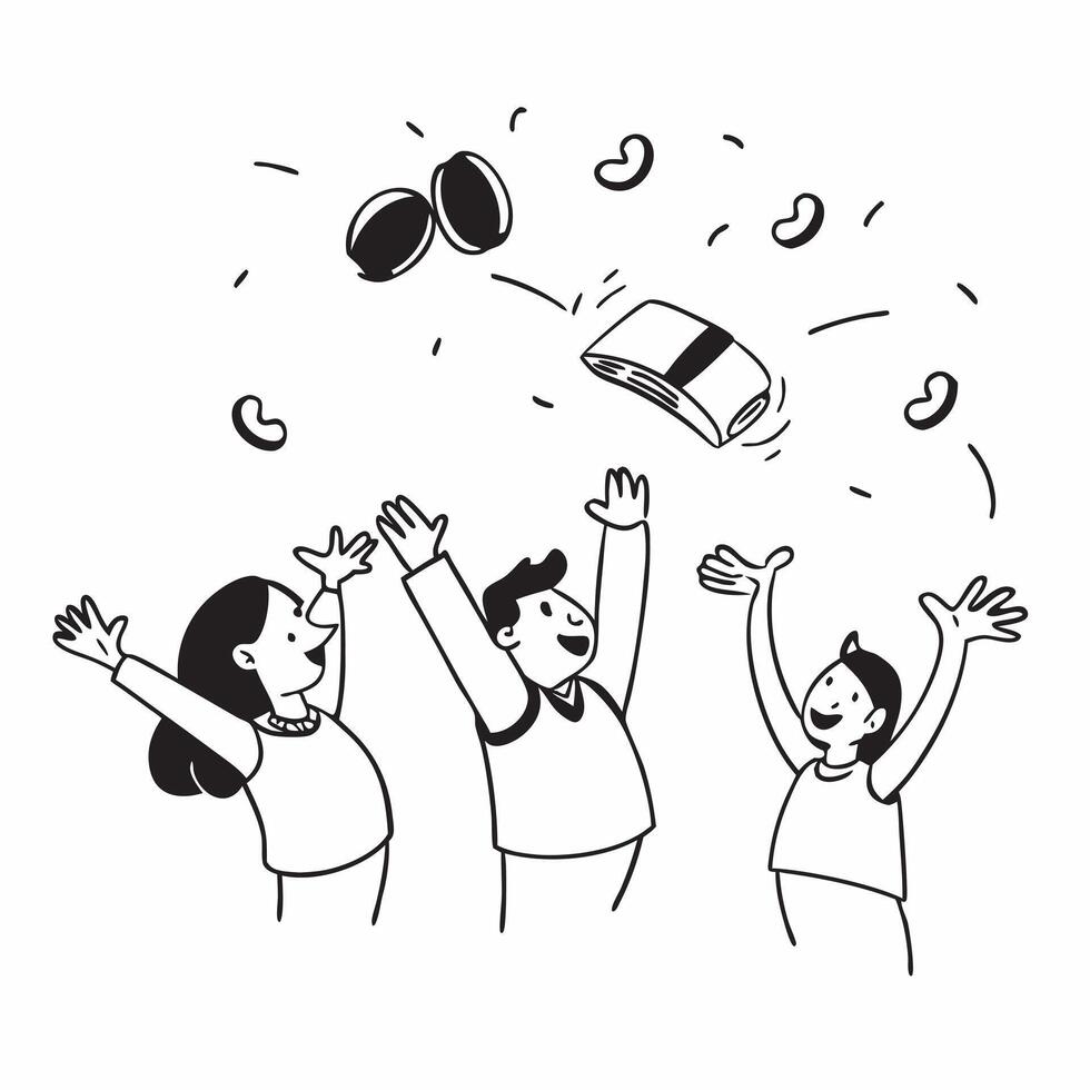 People with Floating Savings Accounts and Joyful Faces concept as A group of people with floating savings accounts and joyful faces set against a dreamy background offering ample s Cleans vector