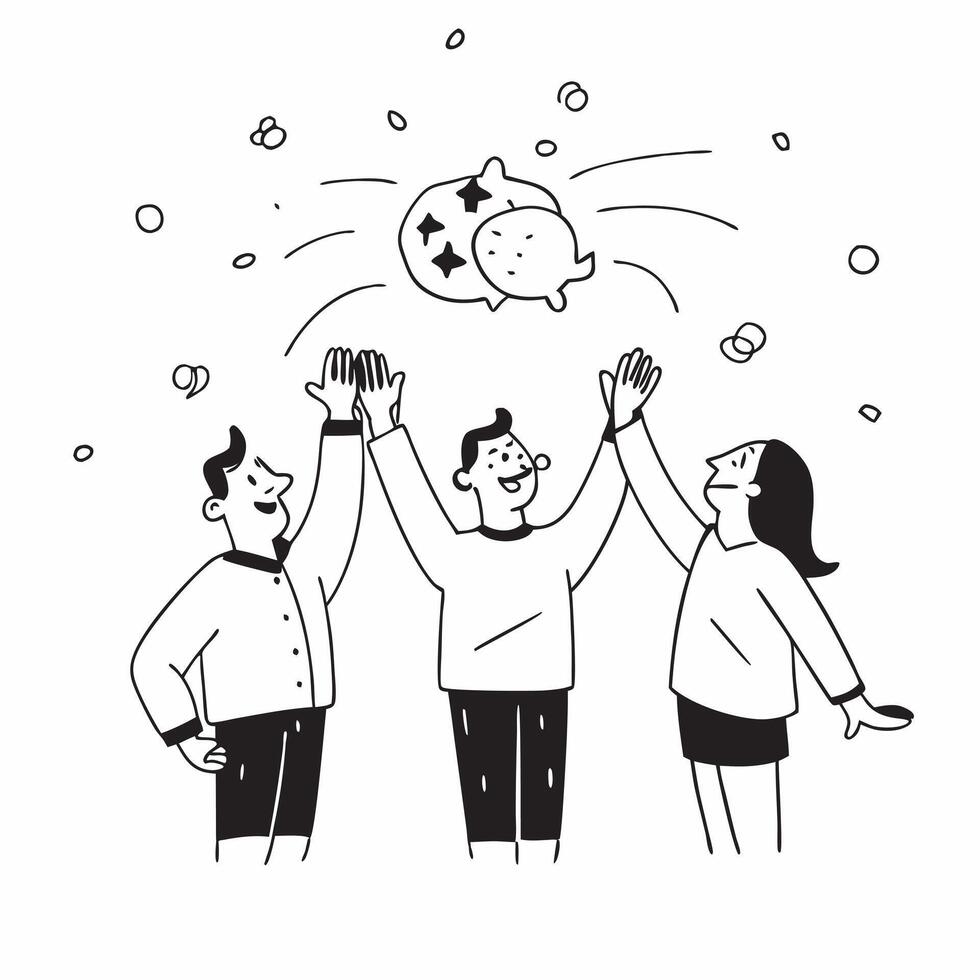 People with Floating Piggy Banks and Smiling Faces concept as A group of people with floating piggy banks and smiling faces set against a whimsical background offering ample space Cleans vector