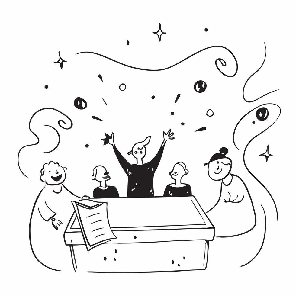 People with Enchanted Meeting Tables and Luminous Smiles concept as A group of people gathered around an enchanted meeting table with luminous smiles set against a fantastical back Cleans Set 2 vector