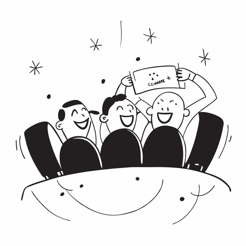 People with Enchanted Meeting Chairs and Smiling Faces concept as A group of people sitting on enchanted meeting chairs with smiling faces set against a dreamy background offering Cleans vector