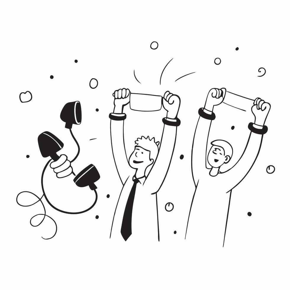 People with Enchanted Conference Phones and Joyful Expressions concept as A group of people using enchanted conference phones with joyful expressions set against a whimsical backgr Cleans vector