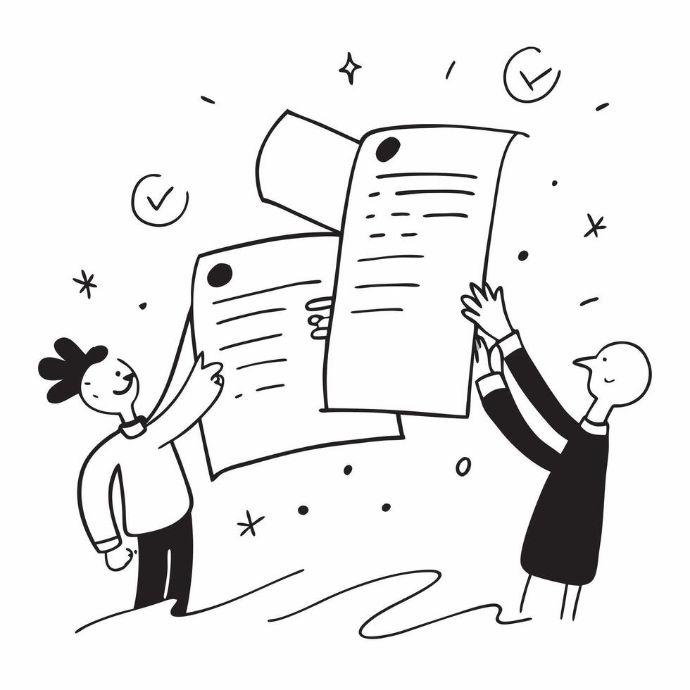 People with Enchanted Appraisal Forms and Smiling Faces concept as A group of people holding enchanted appraisal forms with smiling faces set against a whimsical background offerin Cleans vector