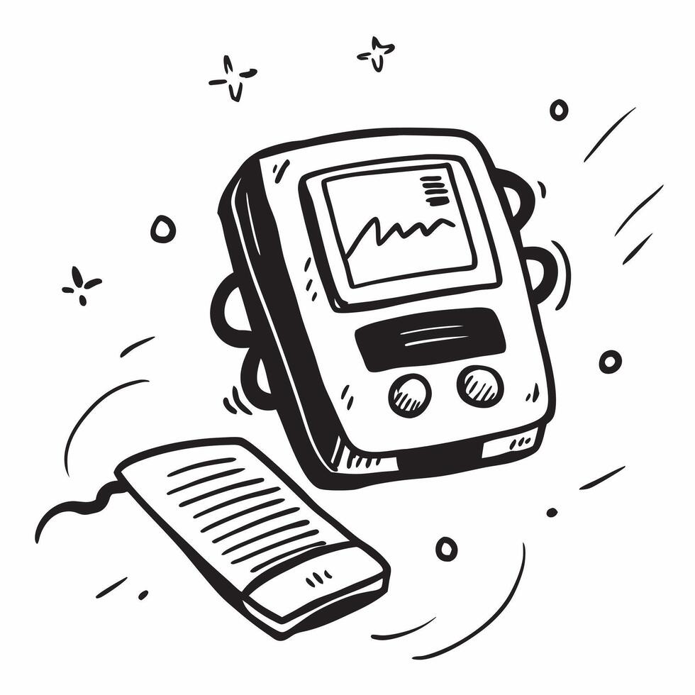 Pager with Obsolete Certificate and Communication Device concept as A pager with an obsolete certificate and communication device set against a dreamy background offering ample spa Cleans vector