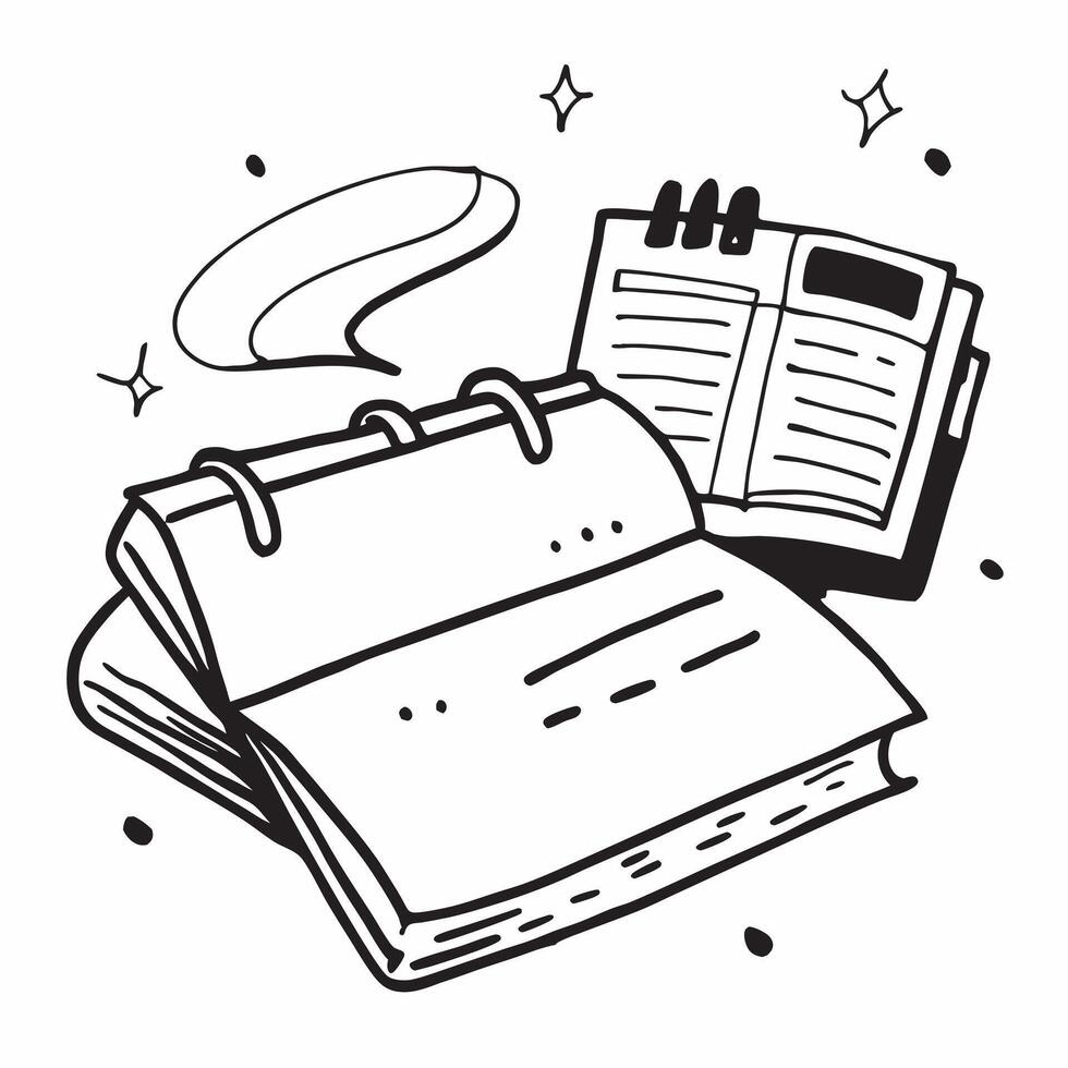 Organizer with Calendar and Notebook concept as An organizer using a calendar and a notebook set against a dreamy background offering ample space for text or graphics symbolizing o Cleans vector