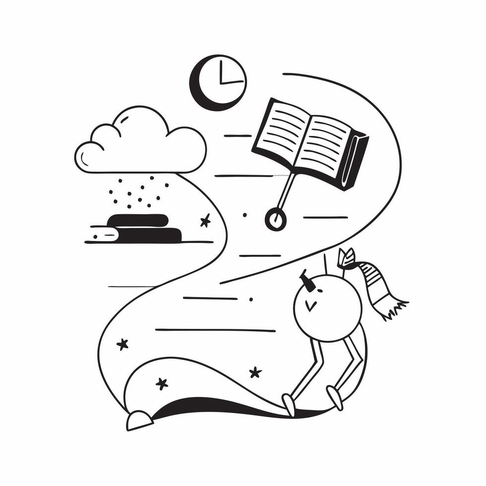 Morning Jog and Evening Reading concept as A view featuring a morning jog and evening reading set against a whimsical background offering ample space for text or graphics symbolizi Cleans vector