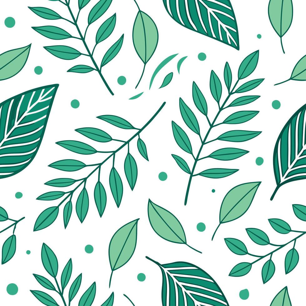 Modern spring leaves seamless pattern with geometric shapes and bright green tones for contemporary designs concept as Fresh modern spring leaves pattern with geometric shapes and Cleans vector