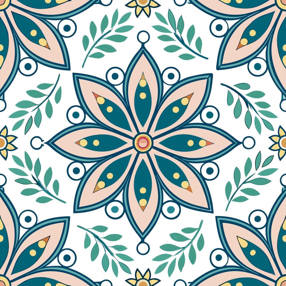 Mexican Talavera floral patterns and vibrant colors seamless tile design with traditional motifs concept as Traditional motifs with Mexican Talavera floral patterns and vibrant col Cleans vector