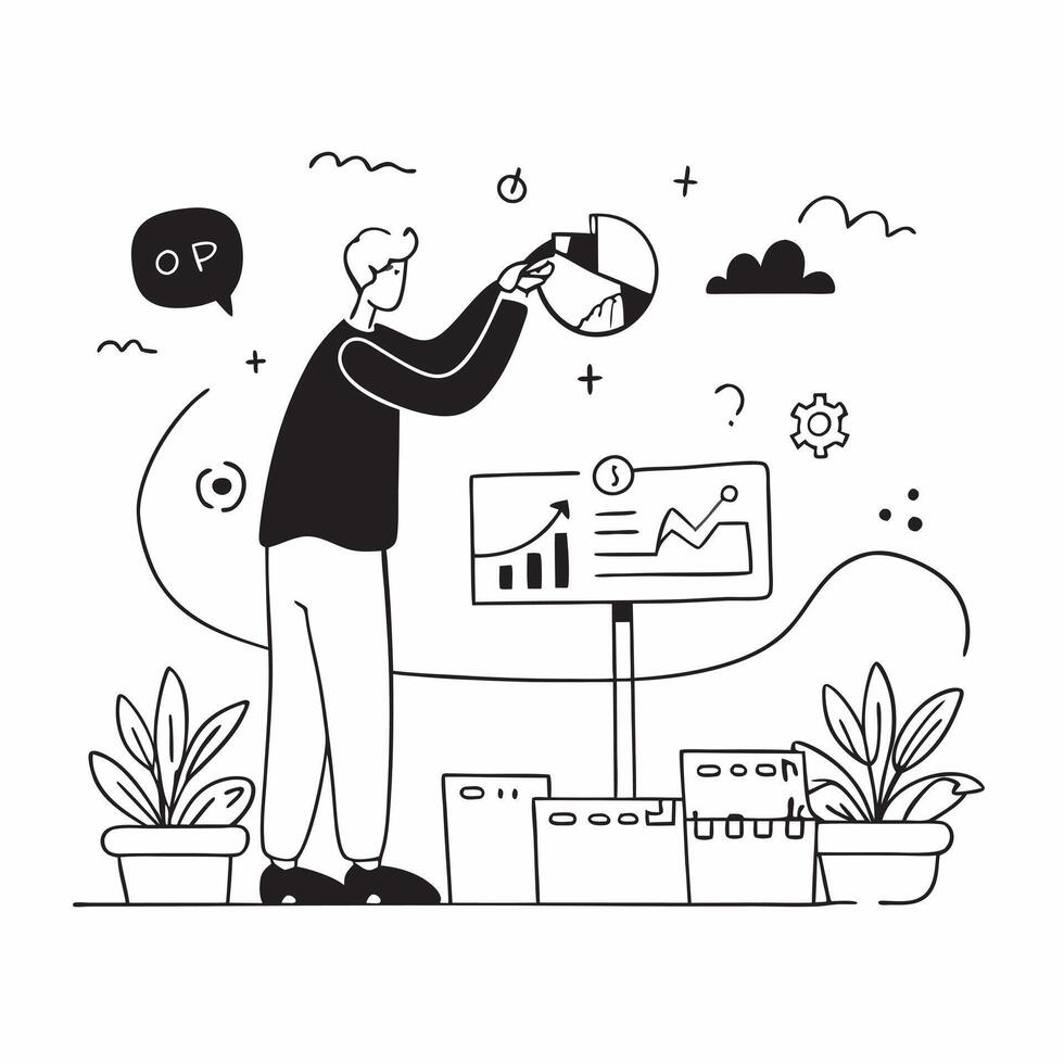 Marketing director enjoying a sunset on a rooftop garden concept as A marketing director enjoying a sunset on a rooftop garden reflecting on social media strategies symbolizing rel Cleans vector
