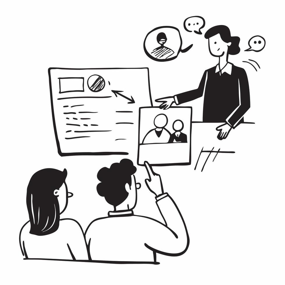 Marketing executive overseeing a social media marketing team concept as A marketing executive in a boardroom overseeing a social media marketing team using a laptop and charts show Cleans vector