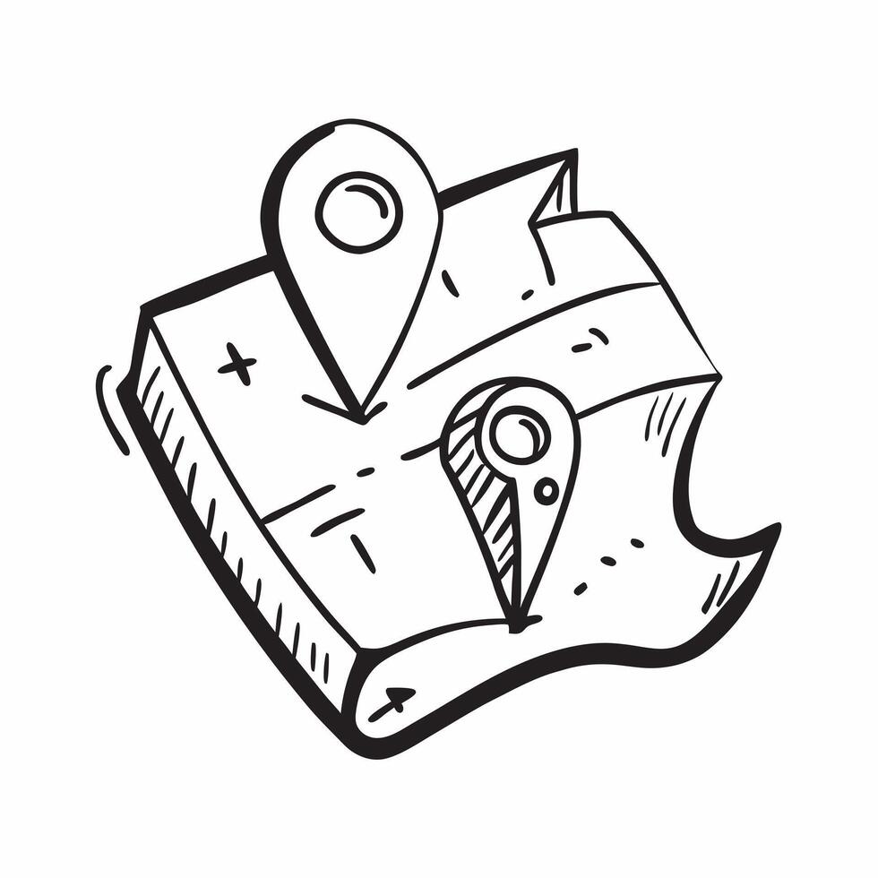 Map icon with copy space on a white background concept as A image of a map icon with ample copy space on a white background perfect for navigation and travel themed visuals Cleans Set 2 vector
