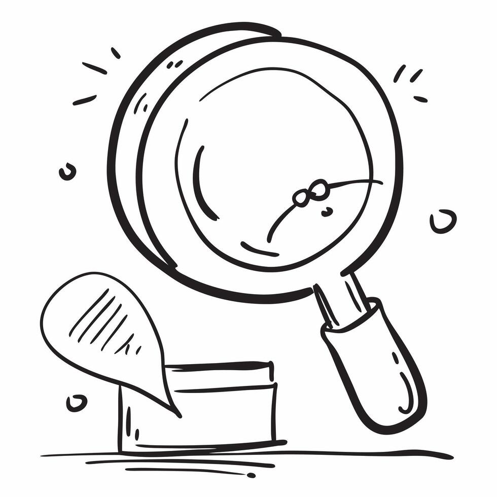 Magnifying glass icon with copy space on a blue background concept as A image of a magnifying glass icon with generous copy space on a blue background ideal for business res Cleans vector