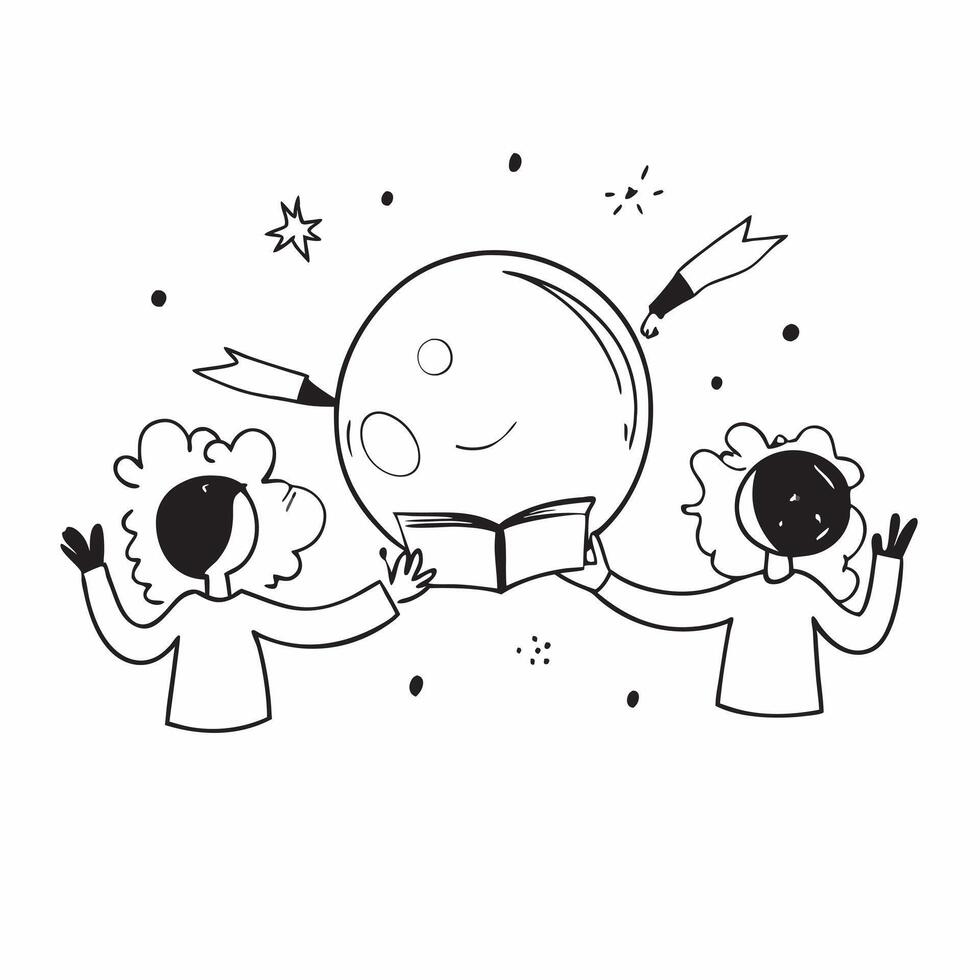 Kids with Globes and Magic School concept as Kids holding globes with a magical school appearing behind them set against a blank background with space for text or design elements s Cleans vector