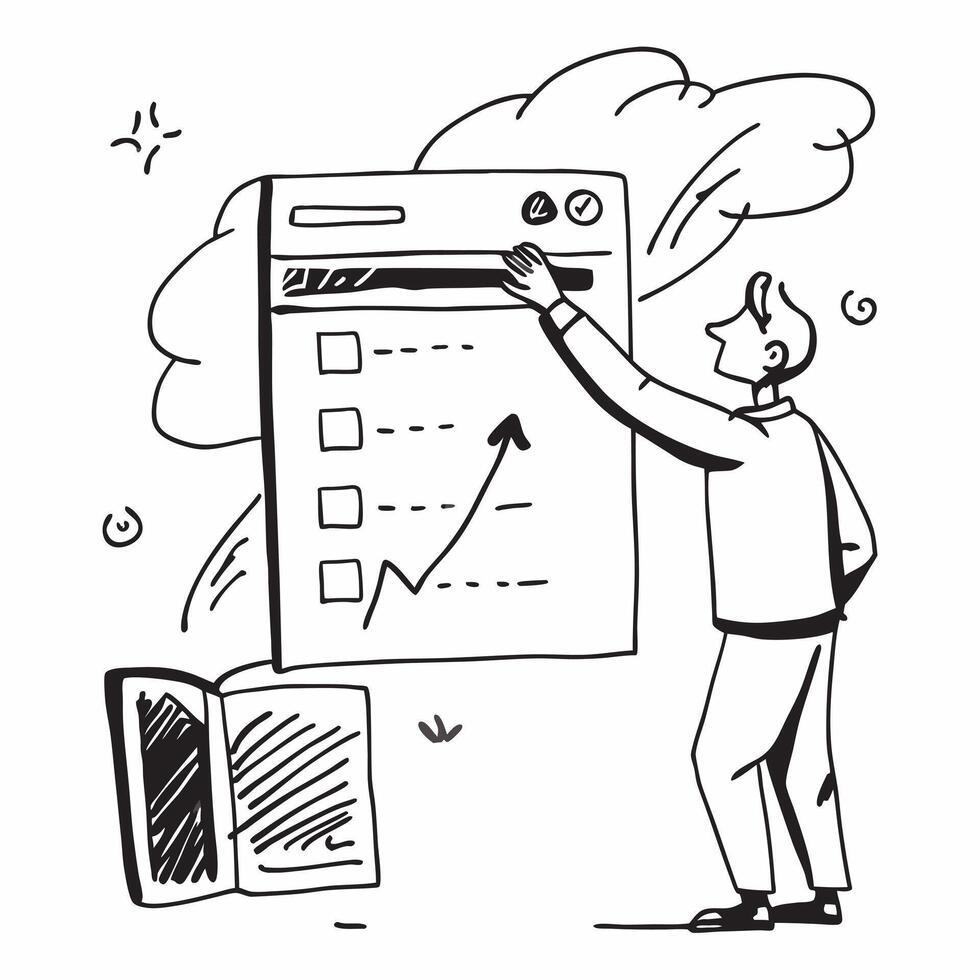 IT Manager with Server and Growth Chart concept as An IT manager reviewing a server and analyzing a growth chart set against a dreamy background offering ample space for text or gr Cleans vector