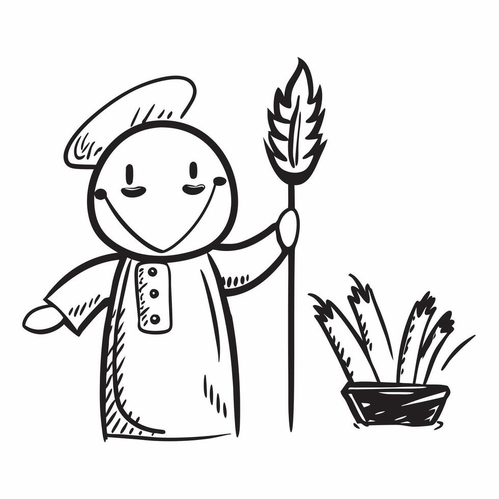Individual with a corn husk and scarecrow overlay symbolizing harvest themed decor with copy space concept as An individual blended with a corn husk and scarecrow representing har Cleans vector
