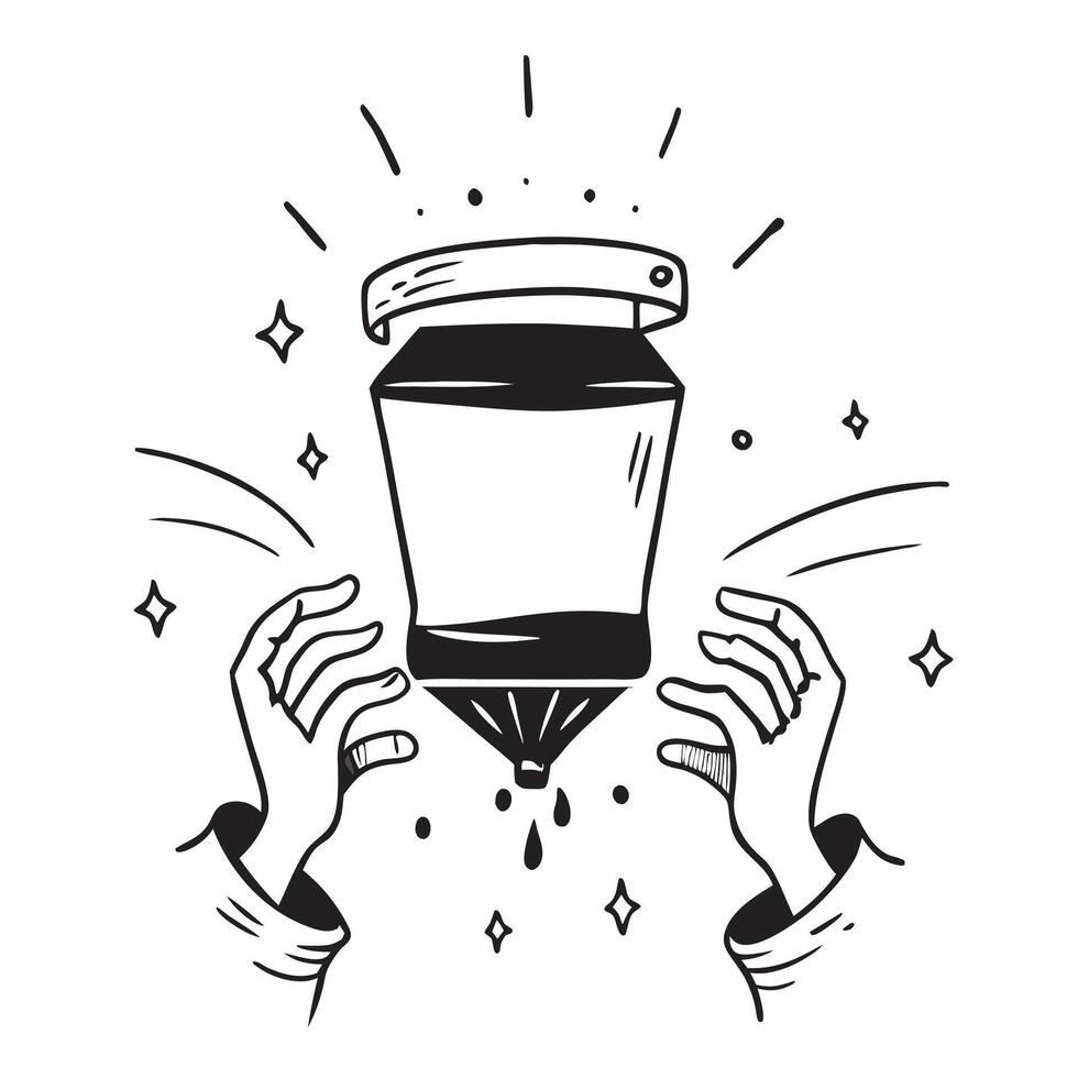 Human hands releasing a lantern into the night sky with copy space concept as Human hands releasing a lantern into the night sky symbolizing hope freedom and dreams with ample bla Cleans vector