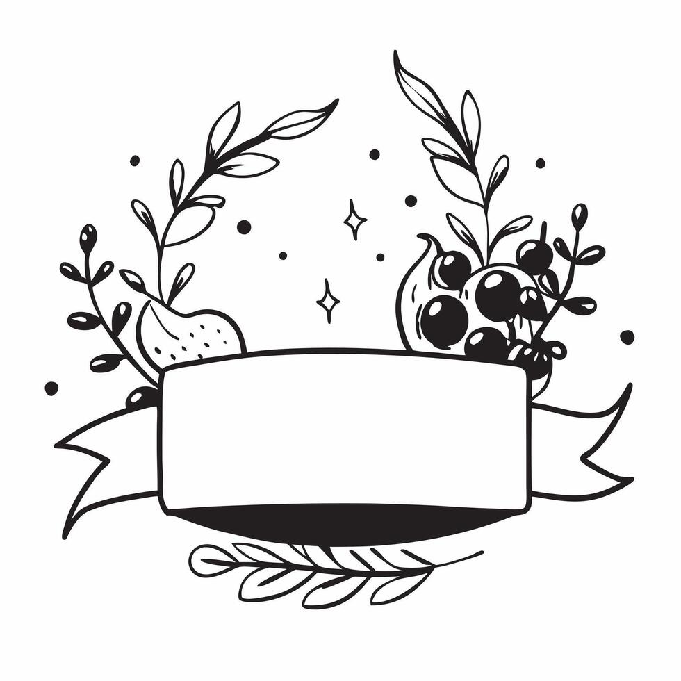 Festive border frame with cranberries and garlands with copy space concept as A border frame featuring cranberries and garlands adding a festive touch to Thanksgiving decorations Cleans vector