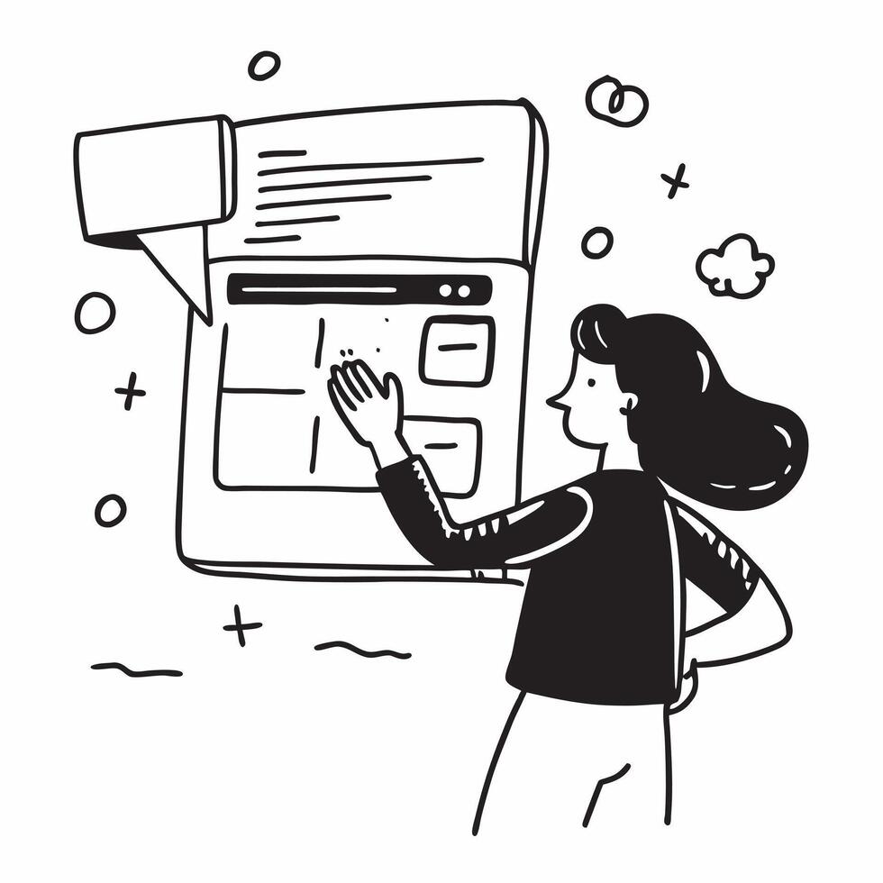 Facilitator with Discussion Board and Data concept as An image of a facilitator with a discussion board and data set against a dreamy background offering ample space for text or gr Cleans vector