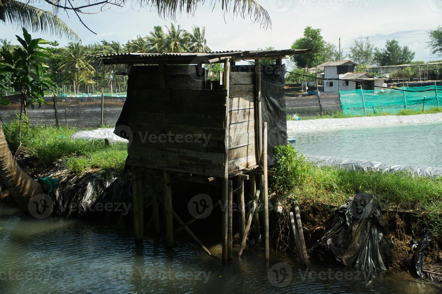 Indonesian Simple Conventional Toilets in the Past That Drained Directly into Ponds or Rivers photo