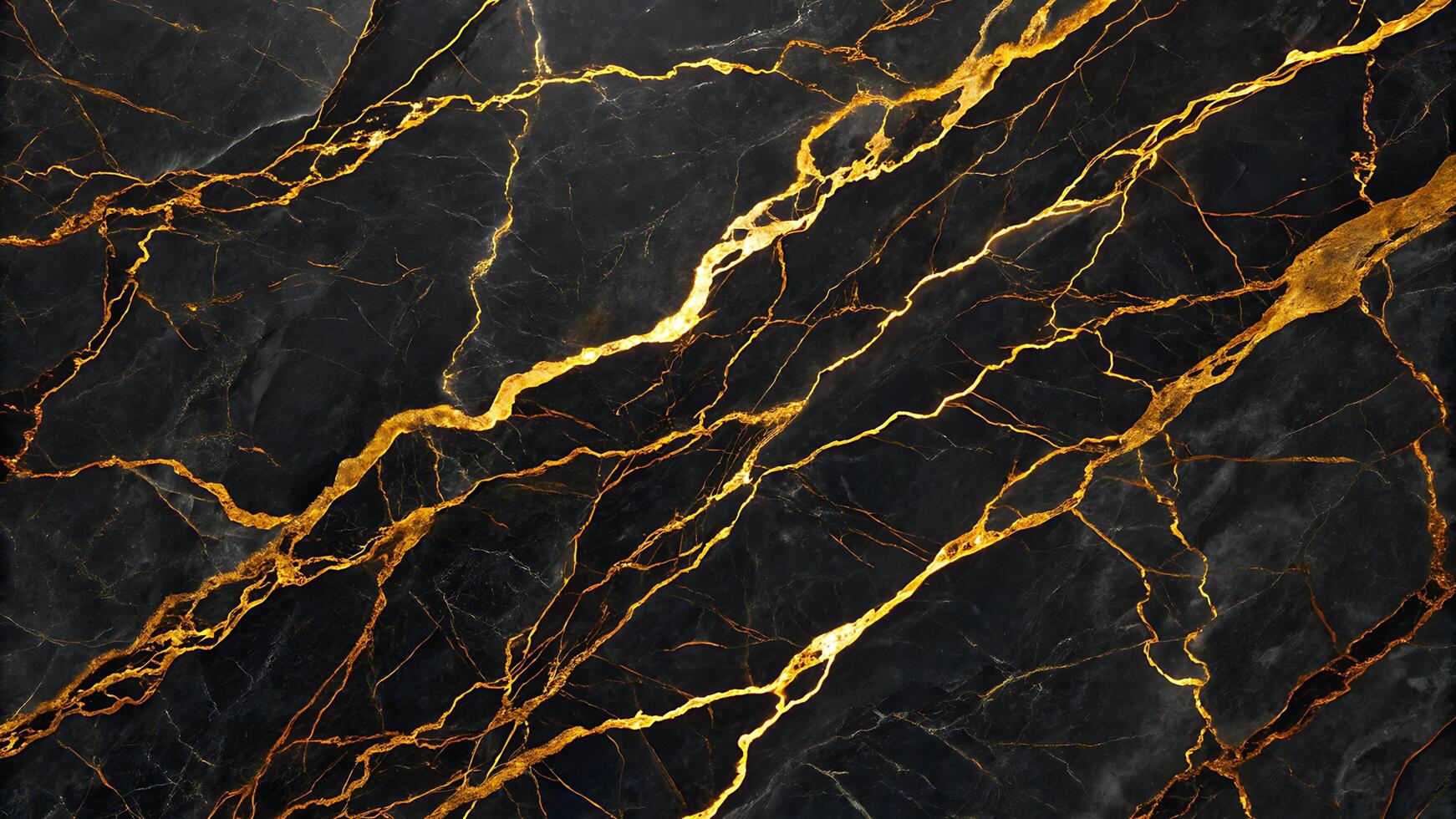Abstract Black Marble Background with Golden Vein photo