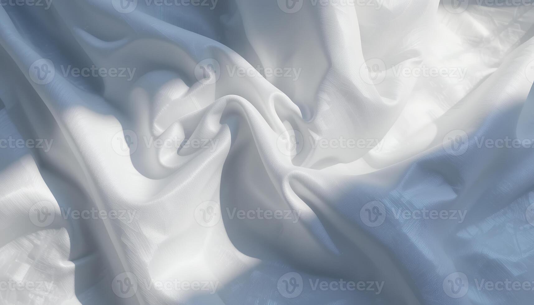 Elegant white fabric with soft shadows, texture and delicate folds in natural sunlight photo