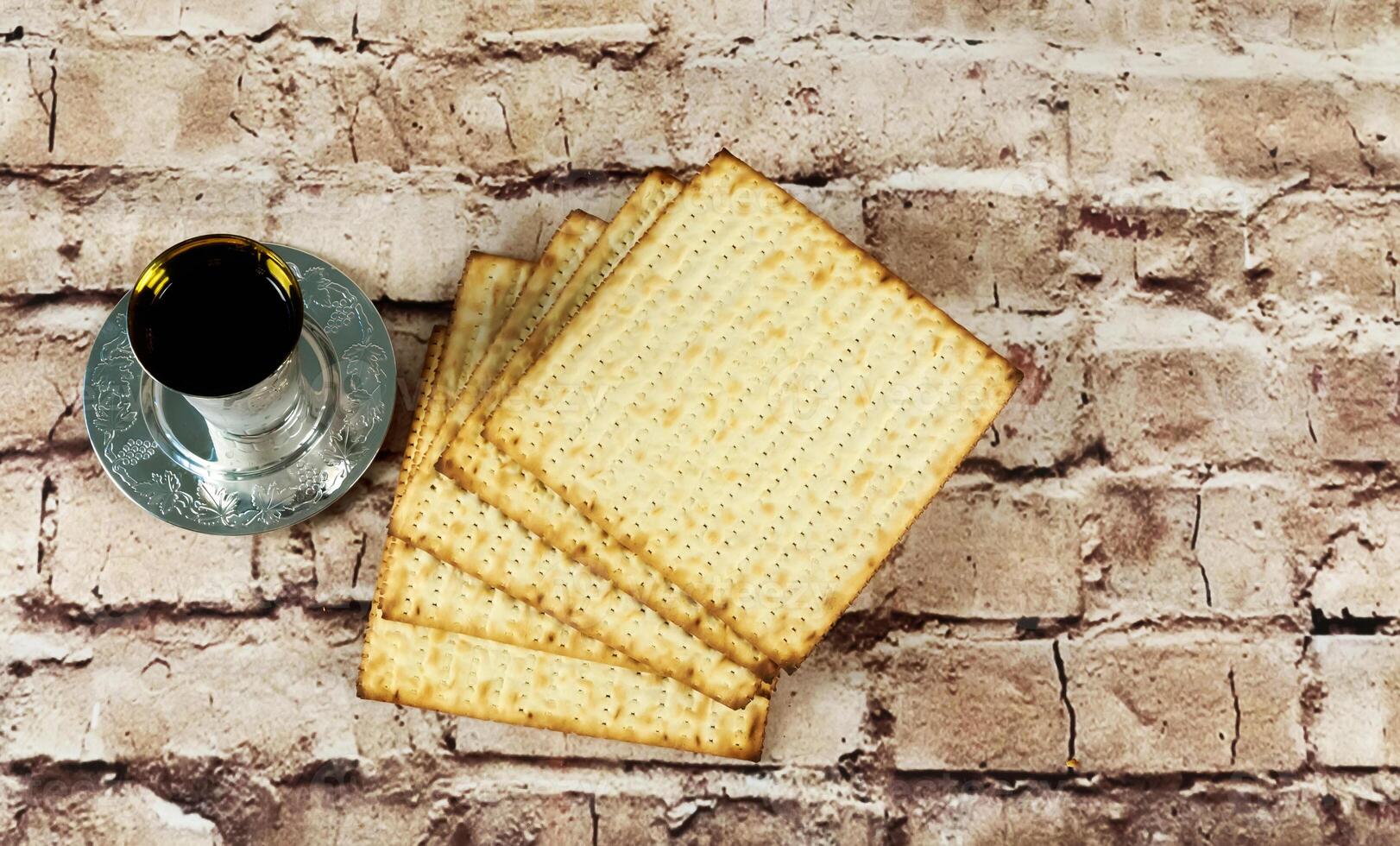 wine and matzoh jewish passover bread Passover matzo Passover wine photo