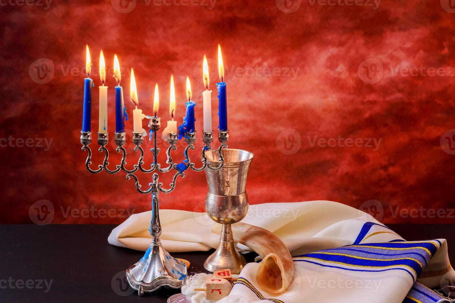Lighting Hanukkah Candles Hanukkah celebration judaism menorah tradition photo