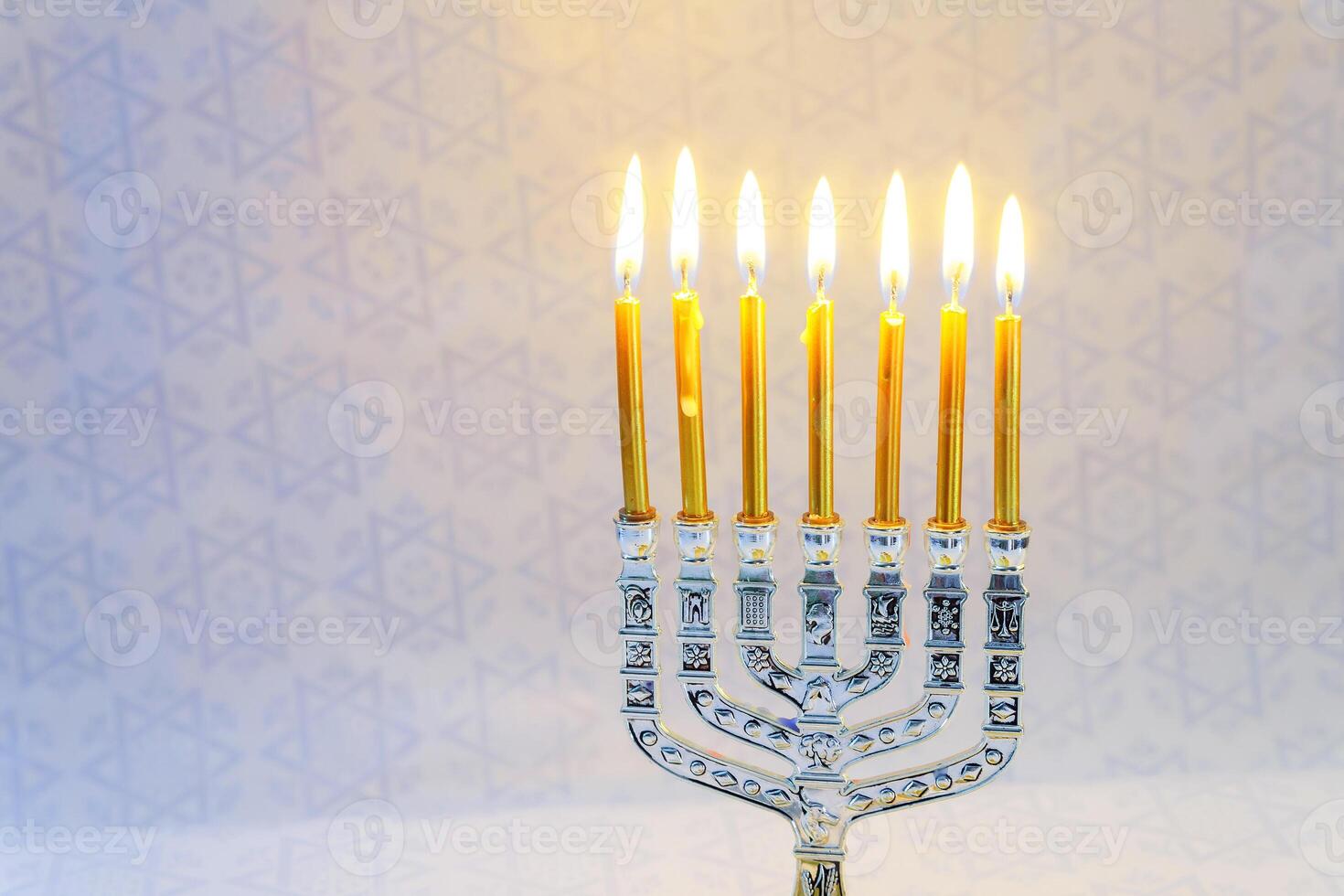 jewish holiday Hanukkah Festive composition for Hanukkah on dark background photo