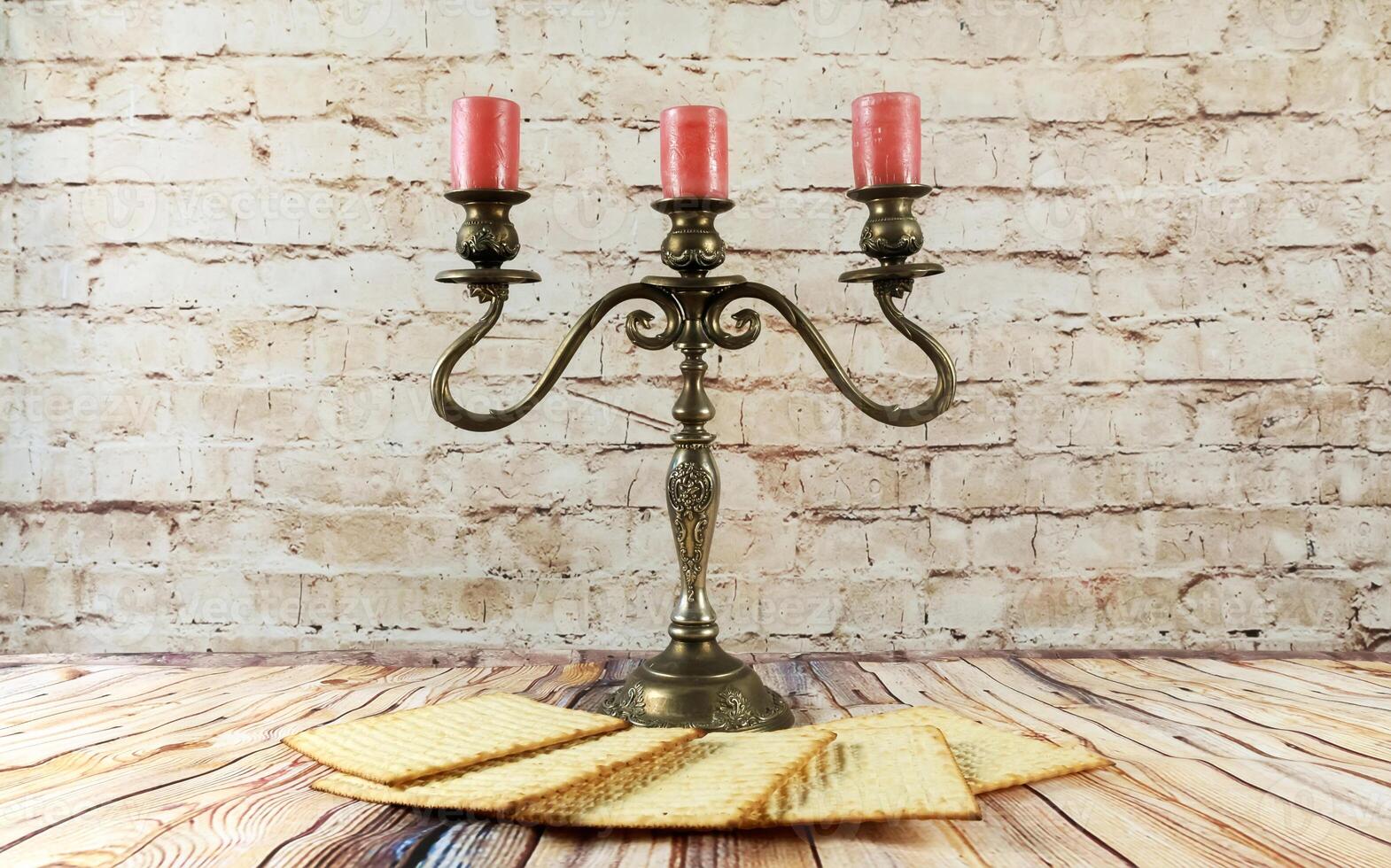 wine and matzoh jewish passover candles bread Passover matzo Passover wine photo