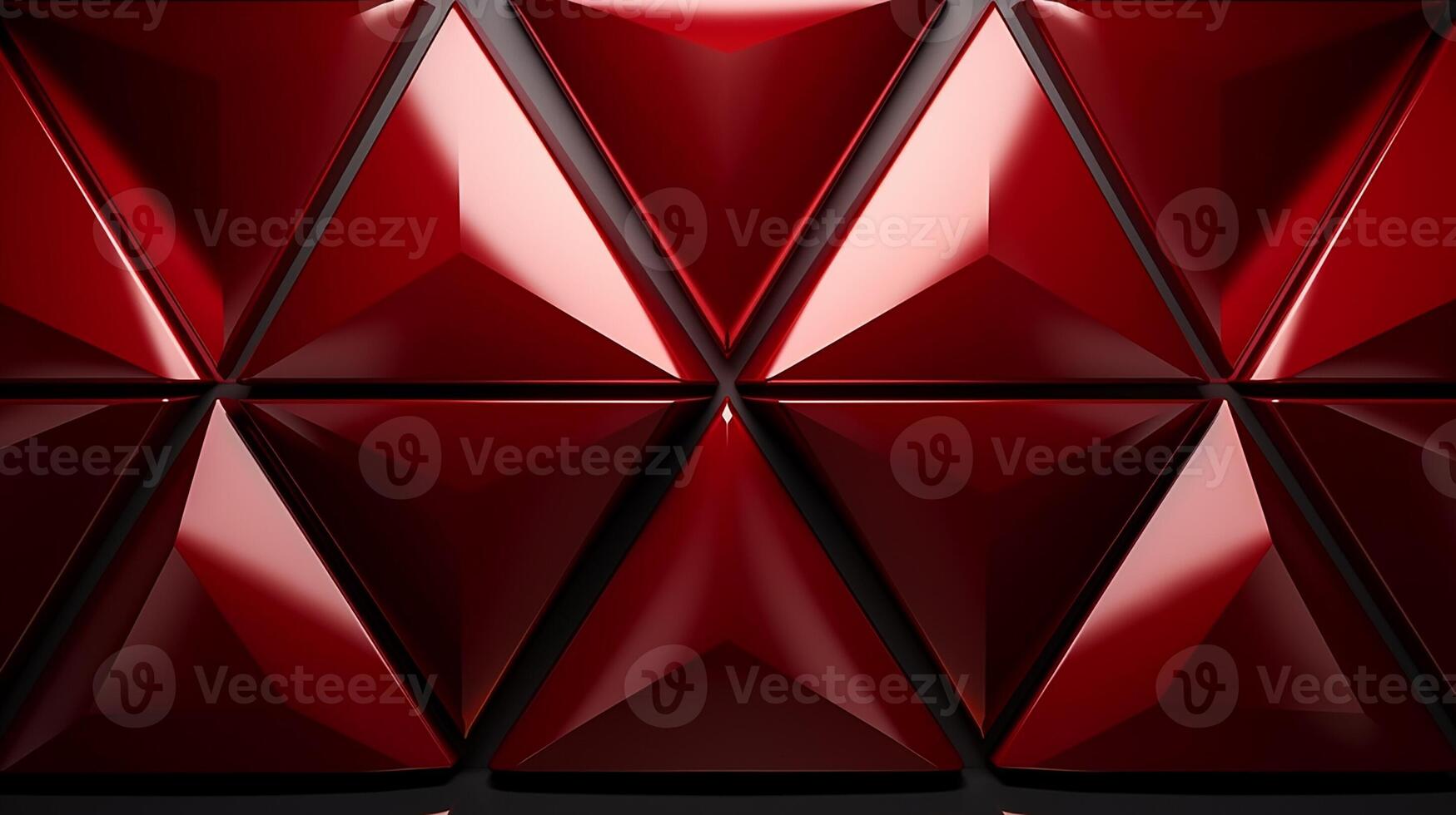 Red 3D Geometric Triangle Background photo