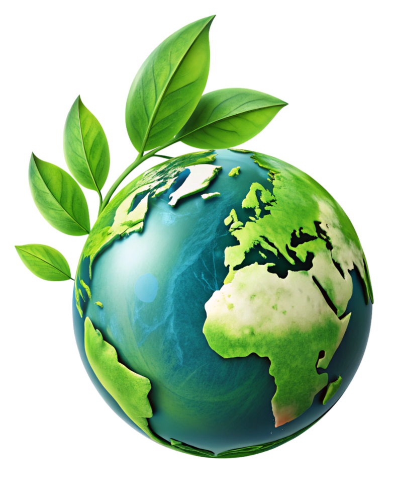 Eco friendly solutions with nature inspired globe png